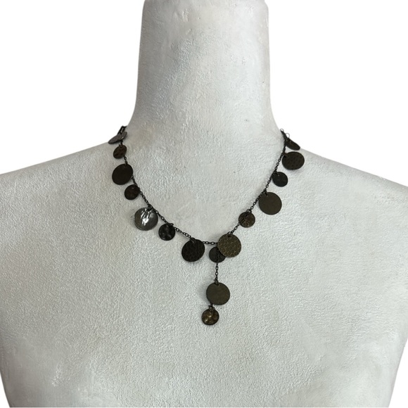 VTG Y2K Elegant brass Disc Necklace - Picture 1 of 11